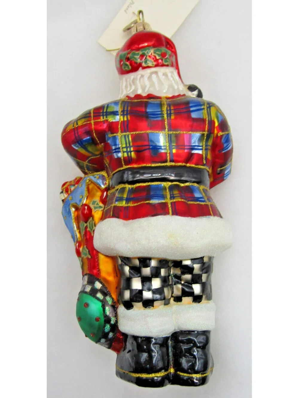 MacKenzie-Childs Holly Santa Ornament Poland 53910-26 with Tag and Box
